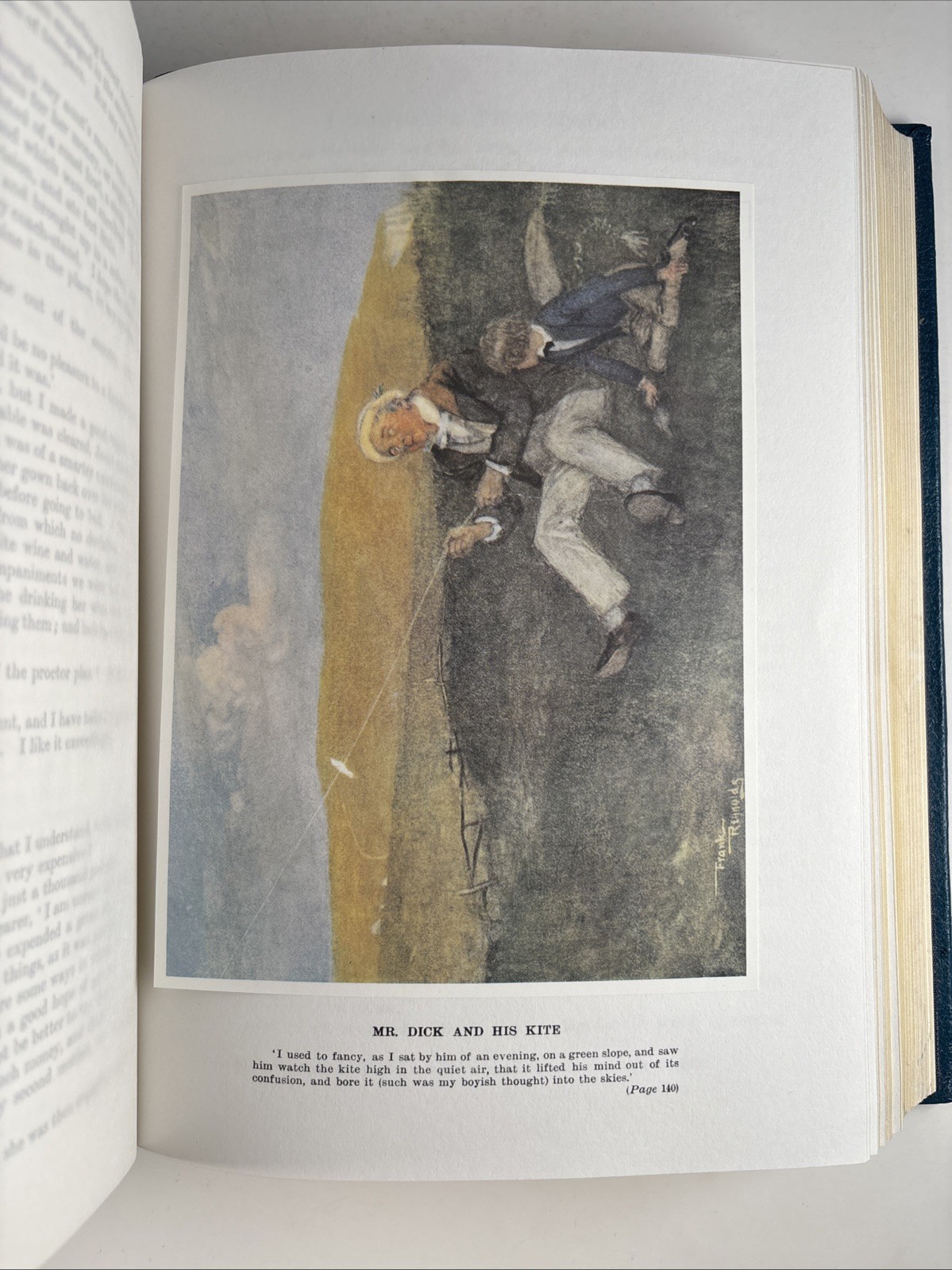 David Copperfield LEATHER Charles Dickens illust. Frank Reynolds blue limited