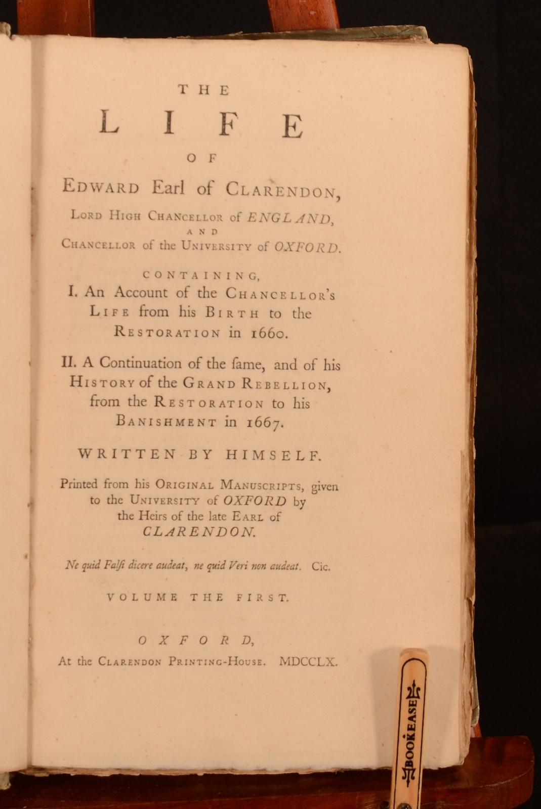 1760 2vol The Life of Edward Earl of Clarendon Early Edition Publisher’s Boards