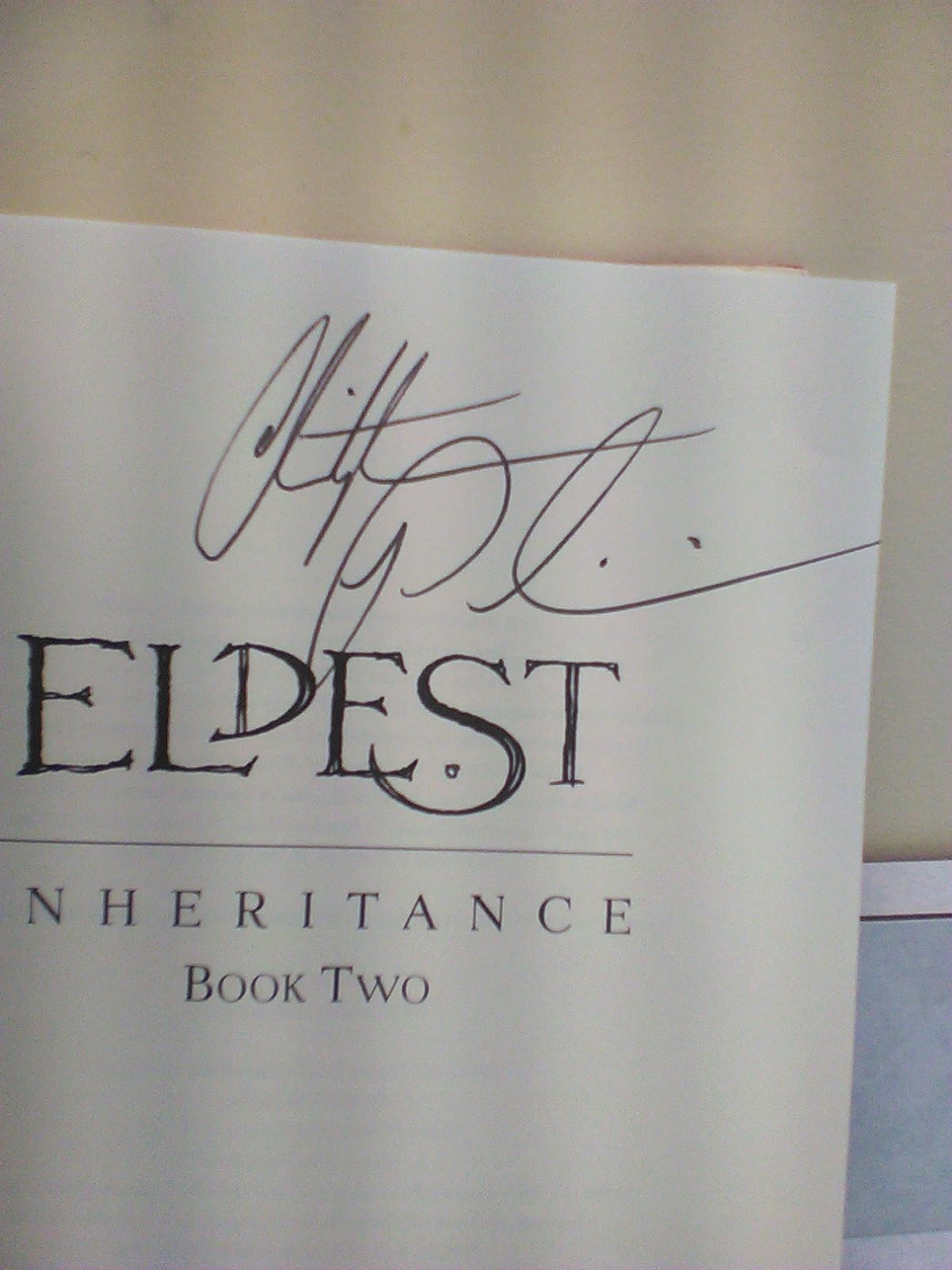 Eldest Inheritance Book Two by Christopher Paolini 2005 signed.