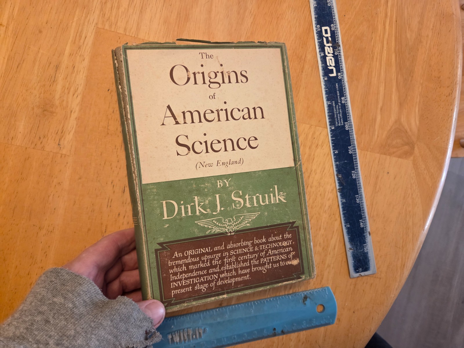 The Origins of American Science by Dirk J. Struik – 1957 Cameron Assoc Hardcover