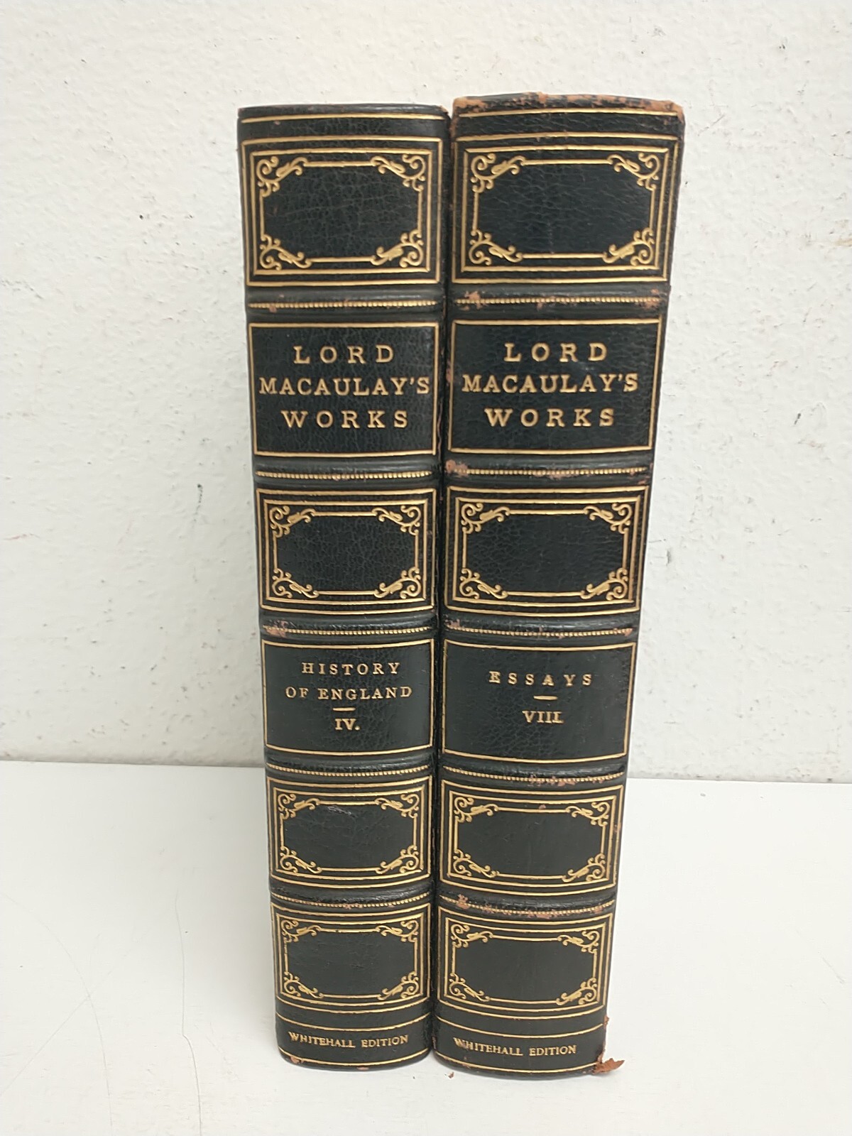 Lord Macaulay’s Works Lot of Two (IV, VIII) Whitehall Edition 1898 Putnam