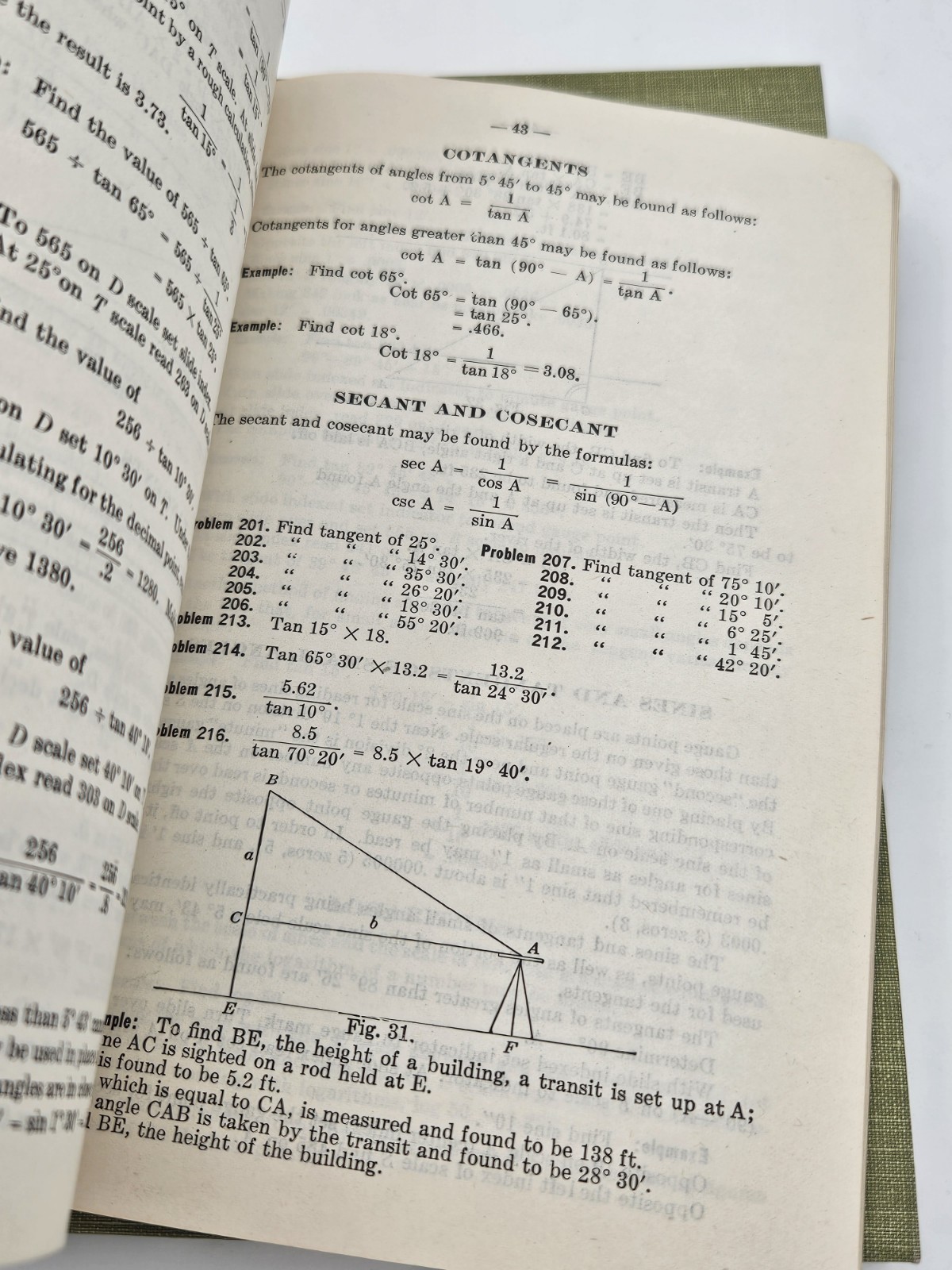 Keuffel & Esser K+E Slide Rules Decitrig Instruction Manual Hardcover Vintage
