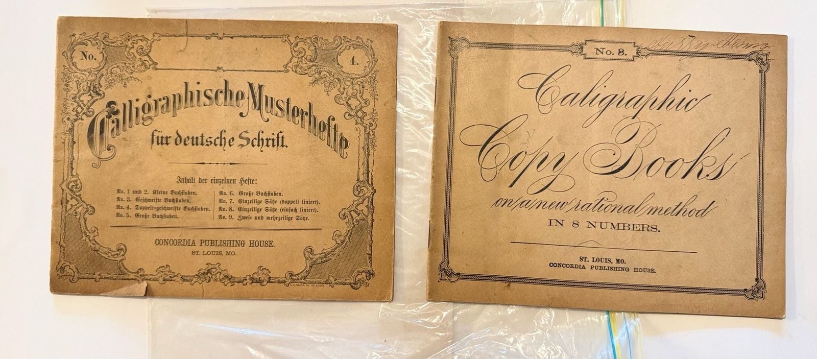 Vintage Concordia Publishing House Calligraphische Musterhefte für deutsche Sch