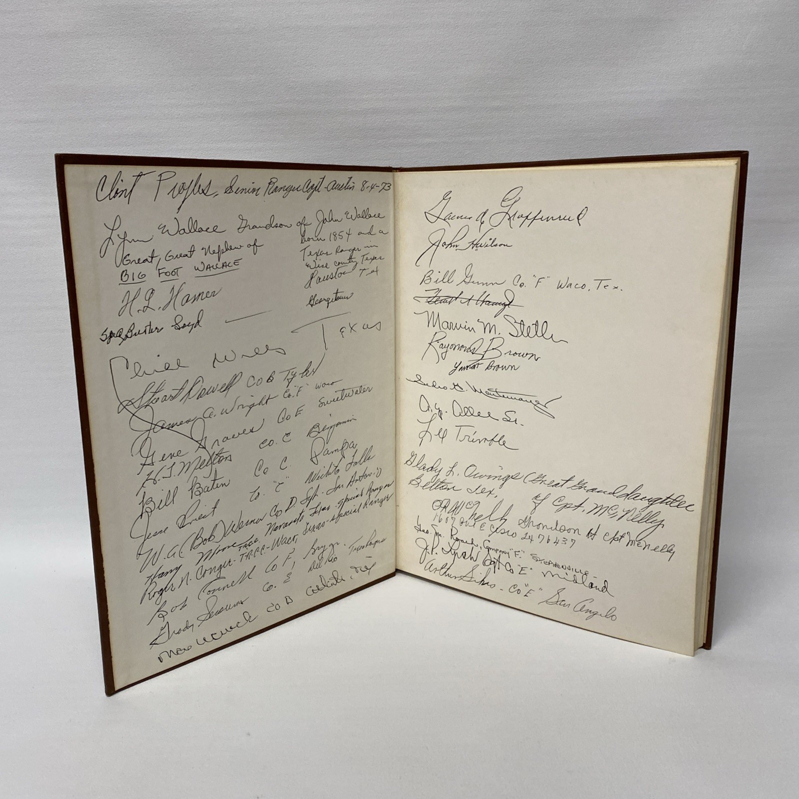 TEXAS RANGERS SESQUICENTENNIAL ANNIVERSARY 1823-1973 Autographs BK1