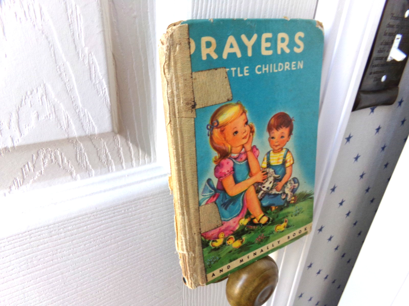 FLAWS Rand McNally Prayers For Little Children Vtg Hardcover Christian Book 1949