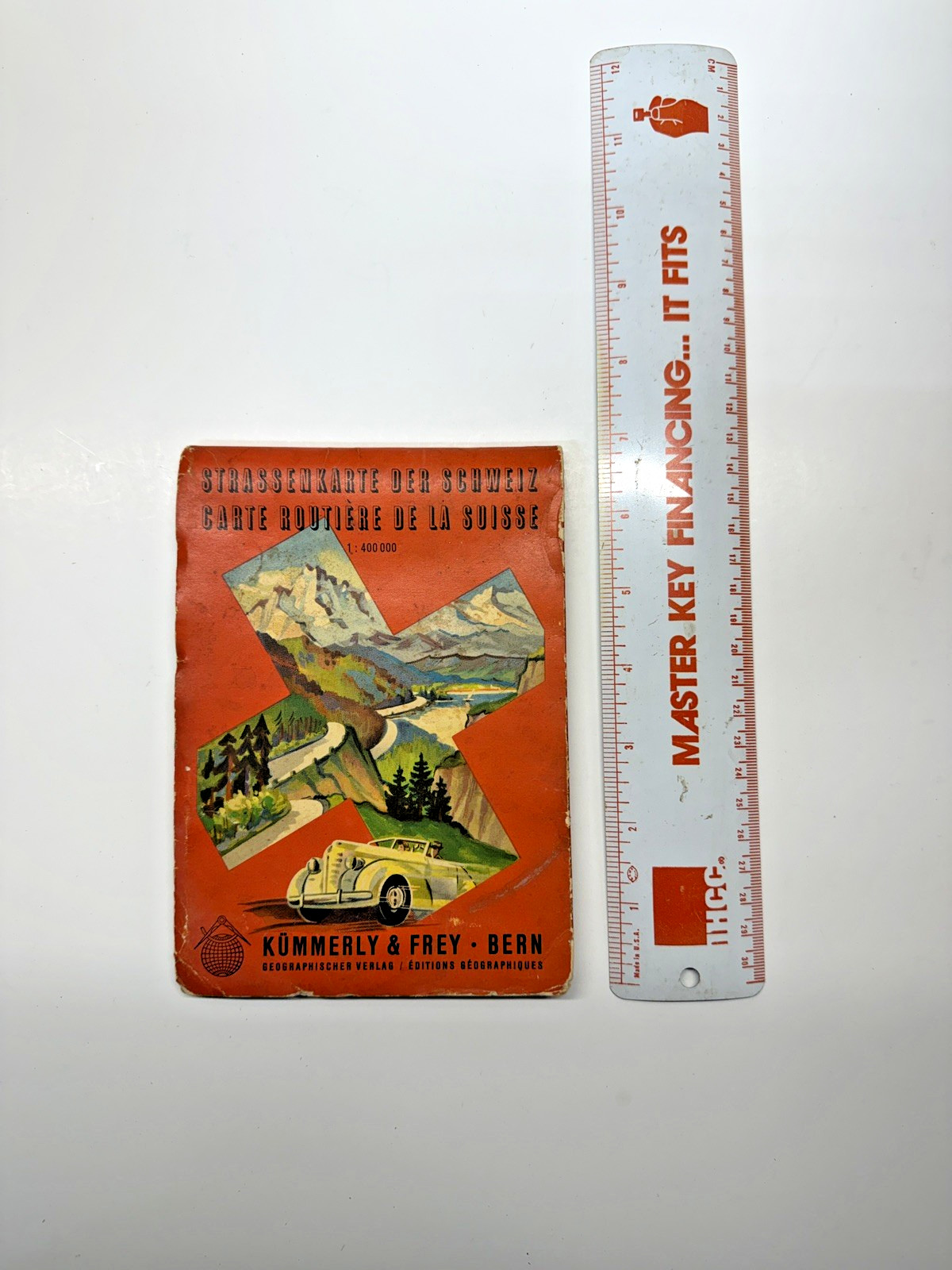 Vintage Antique Switzerland Road Map Suisse Carte Routiere Kummerly-Frey Bern
