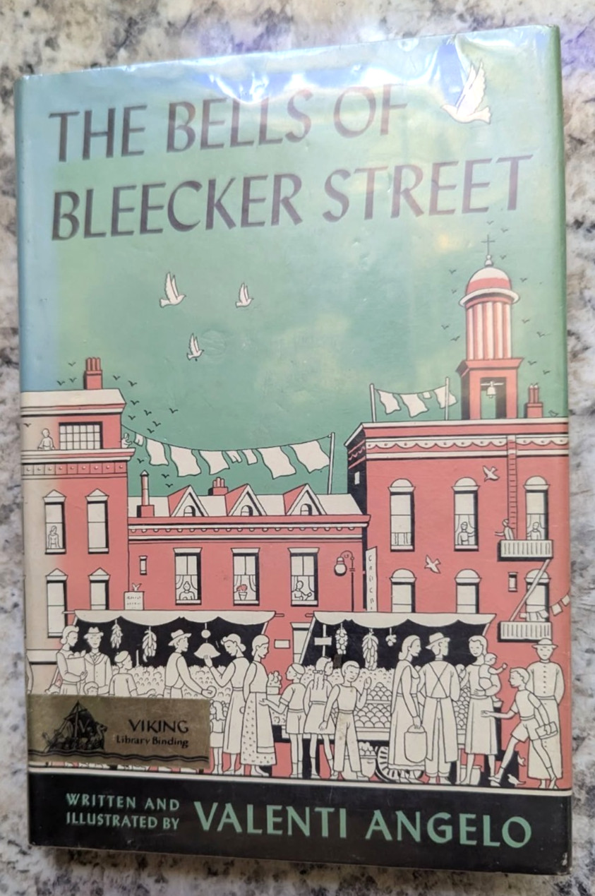 The Bells Of Bleecker Street By Valenti Angelo HC DJ 1967 Ninth Printing GOOD