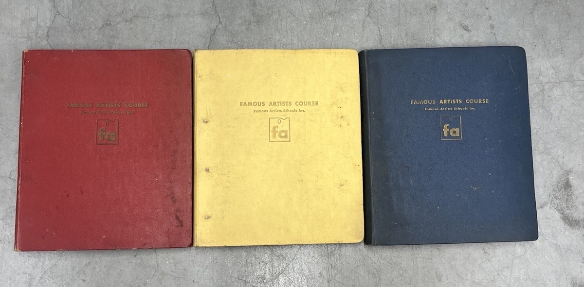 Vintage 1954 Famous Artists Course in 3 volumes Lessons 1-24 *READ*