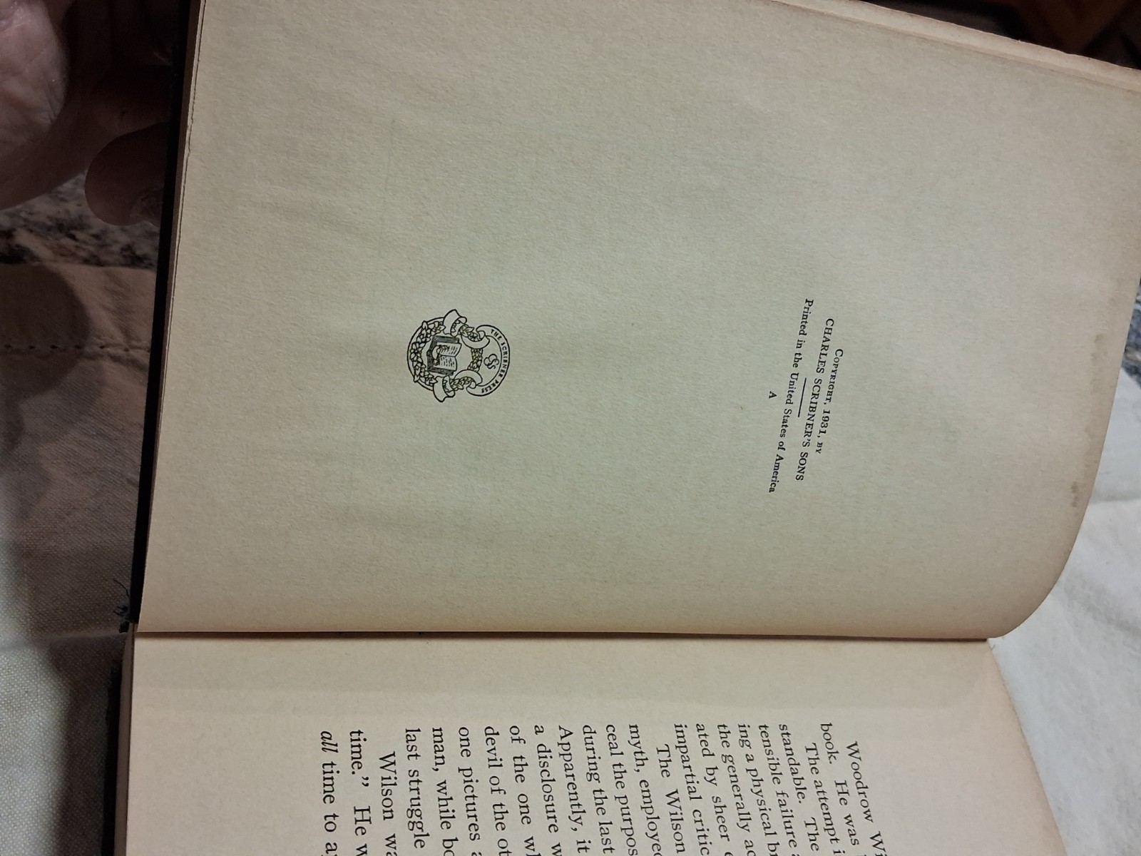 1st Edition – WILSON THE UNKNOWN – by Wells Wells 1931 Hardback Book ??