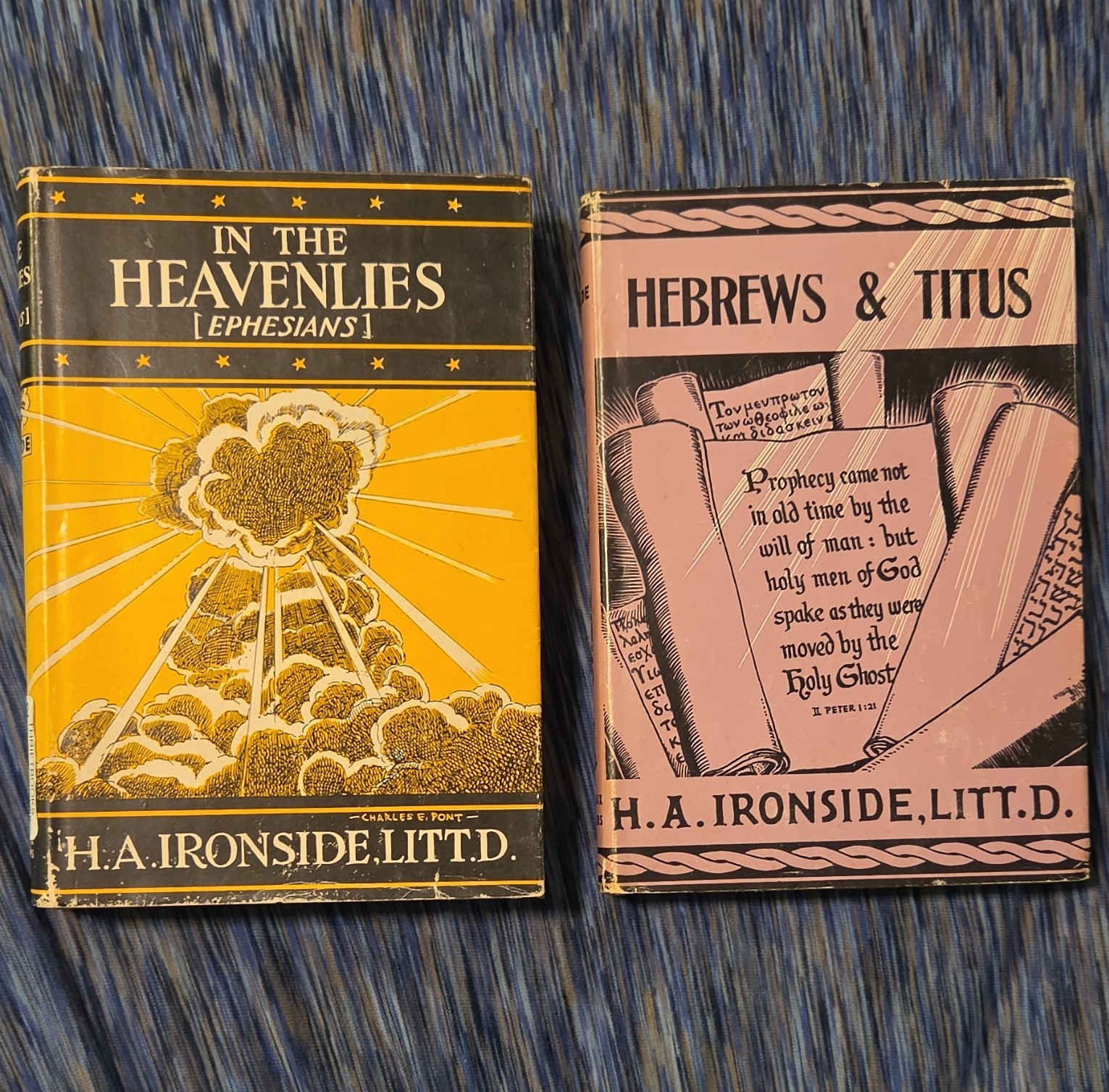 H.A. Ironside Christian Books Lot: In the Heavenlies (Ephesians), Hebrews, Titus