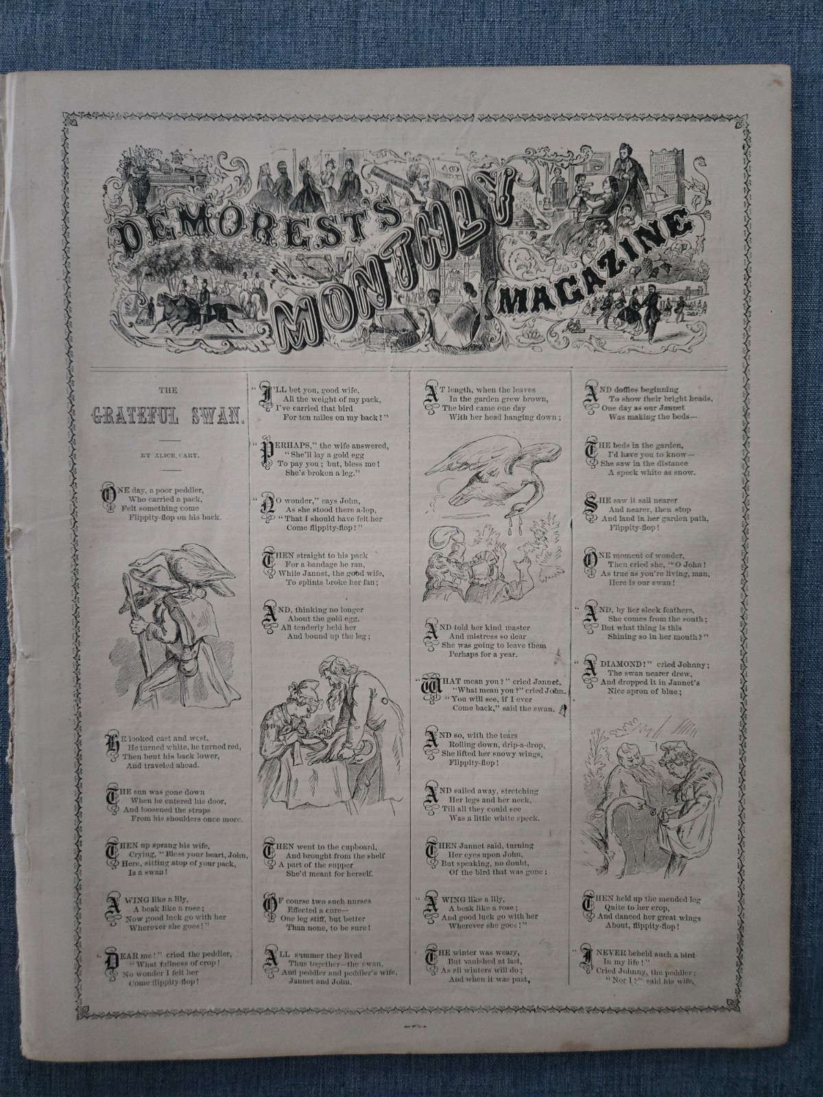 Demorest’s Monthly Magazine Oct 1868 FASHION ARTICLES ADS LITERATURE
