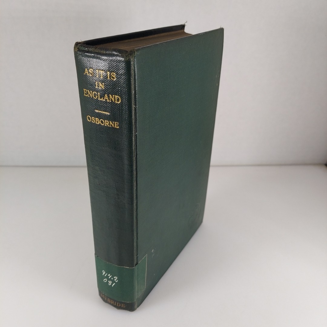 As It Is In England Albert B Osborn 1931 Robert M. McBride Ex-Library HC