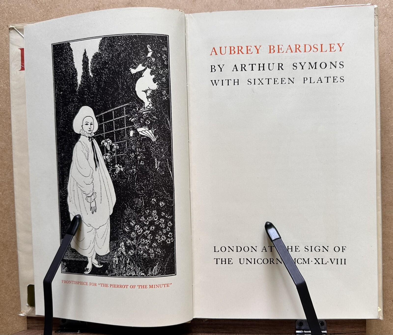 Aubrey Beardsley by Arthur Symons. 1948 reprint. Hardback, DJ. Unicorn Press VGC