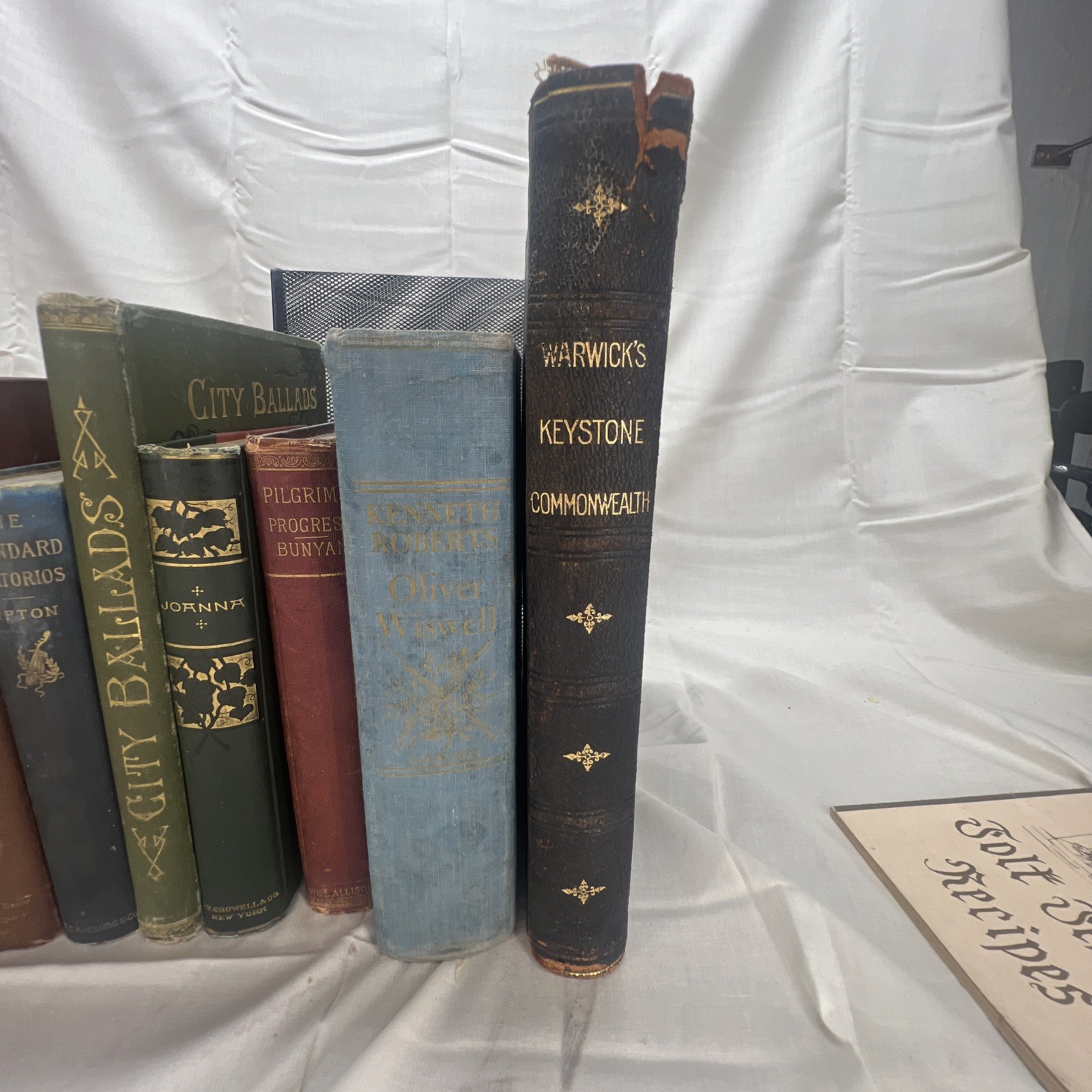 Antique Decor Books Lot Vintage Gilded Spine Stack of 9 + 1 Cottagecore