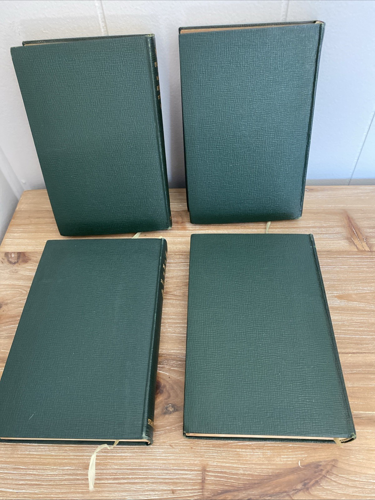 Antique Robert Louis Stevenson Green Soft Cover Books Set Of 4 Standard Gold