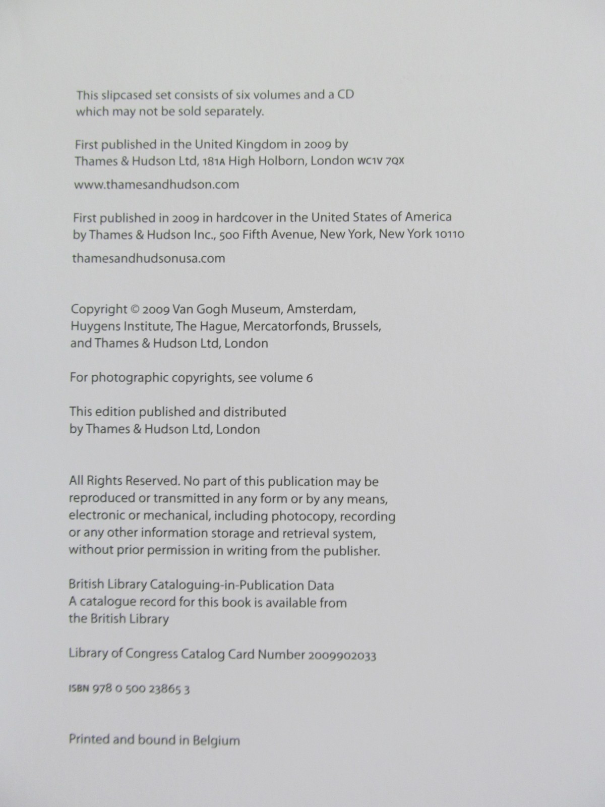 VINCENT VAN GOGH – THE LETTERS COMPLETE BOX SET THAMES & HUDSON HB DJ DATED 2009