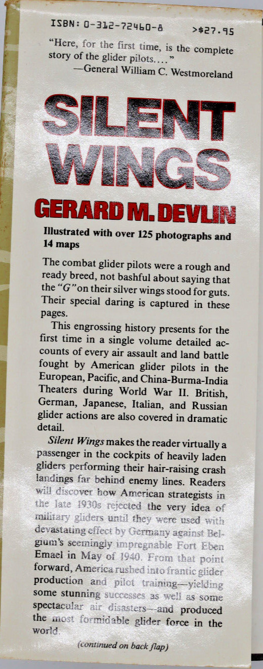 1985 World War II Combat Gliders US Army Marines HC DJ 1st Ed. Illust. 410pg
