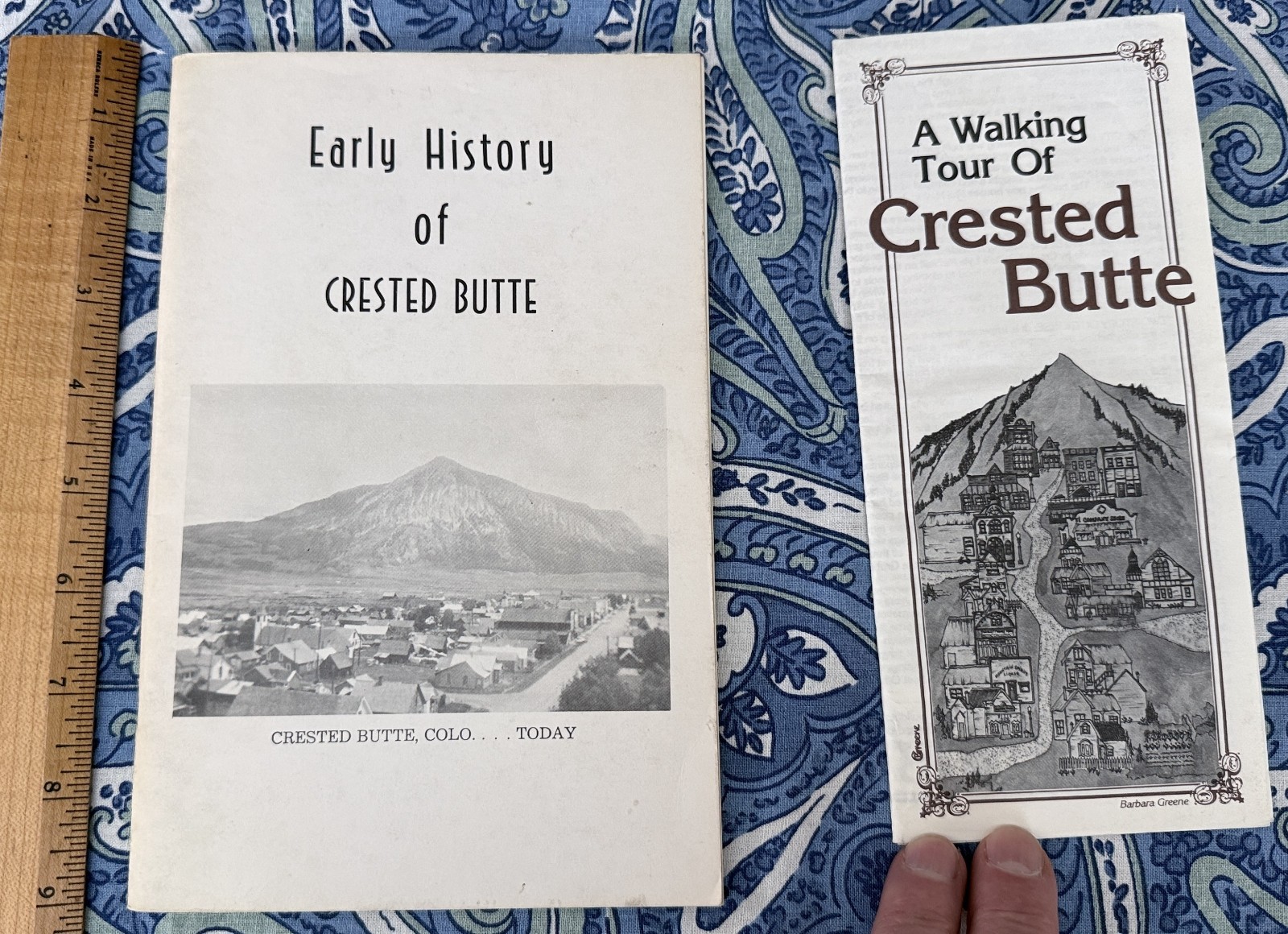 Crested Butte CO history booklet 1958 Pre Ski & 1982 Old Mining town walking map