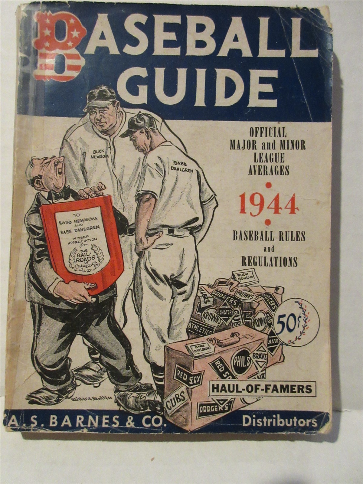 1944 A.S. Barnes Official Baseball Guide book