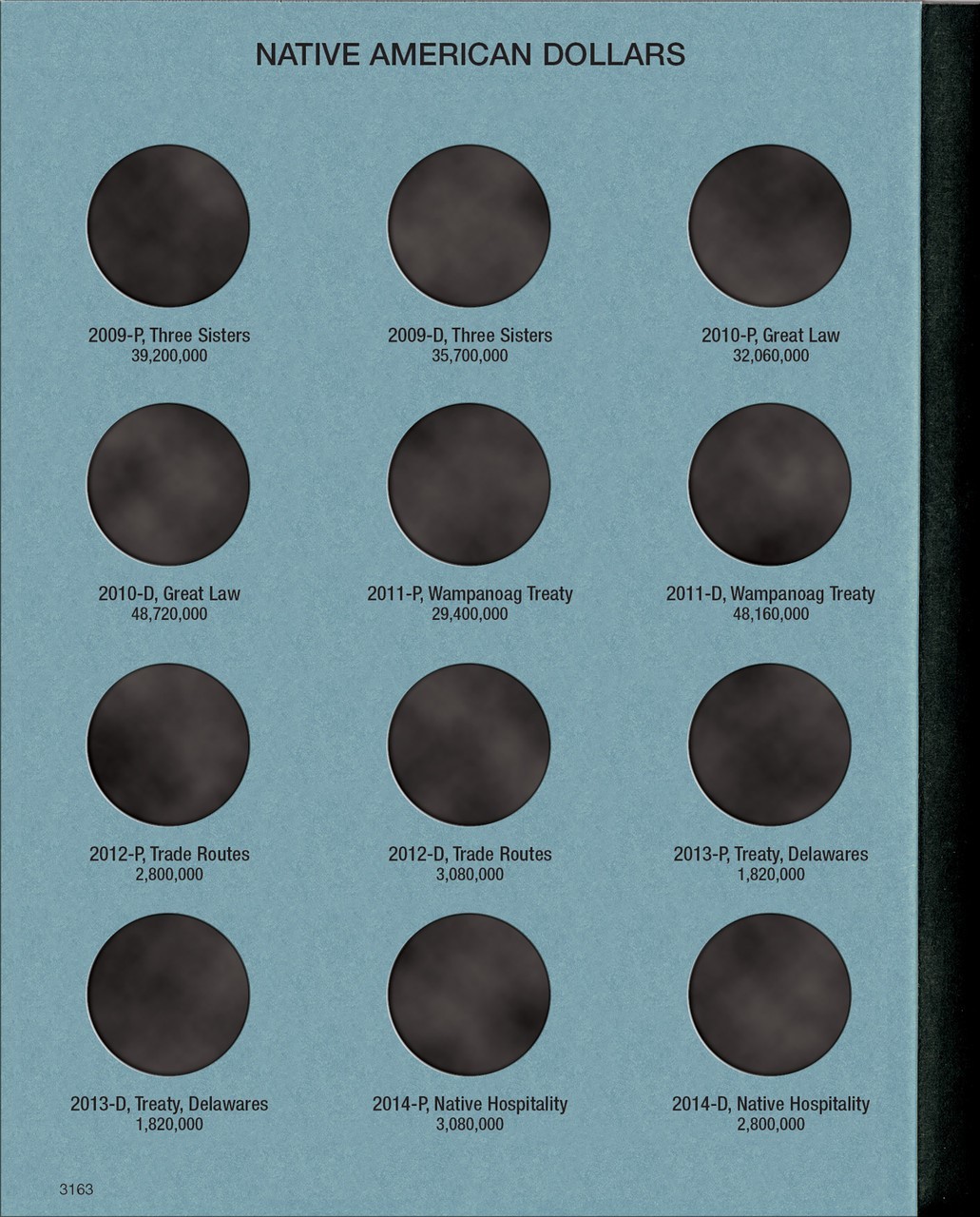 Whitman New Coin Folder For US Native American Dollars 2009 – Date Album 3163