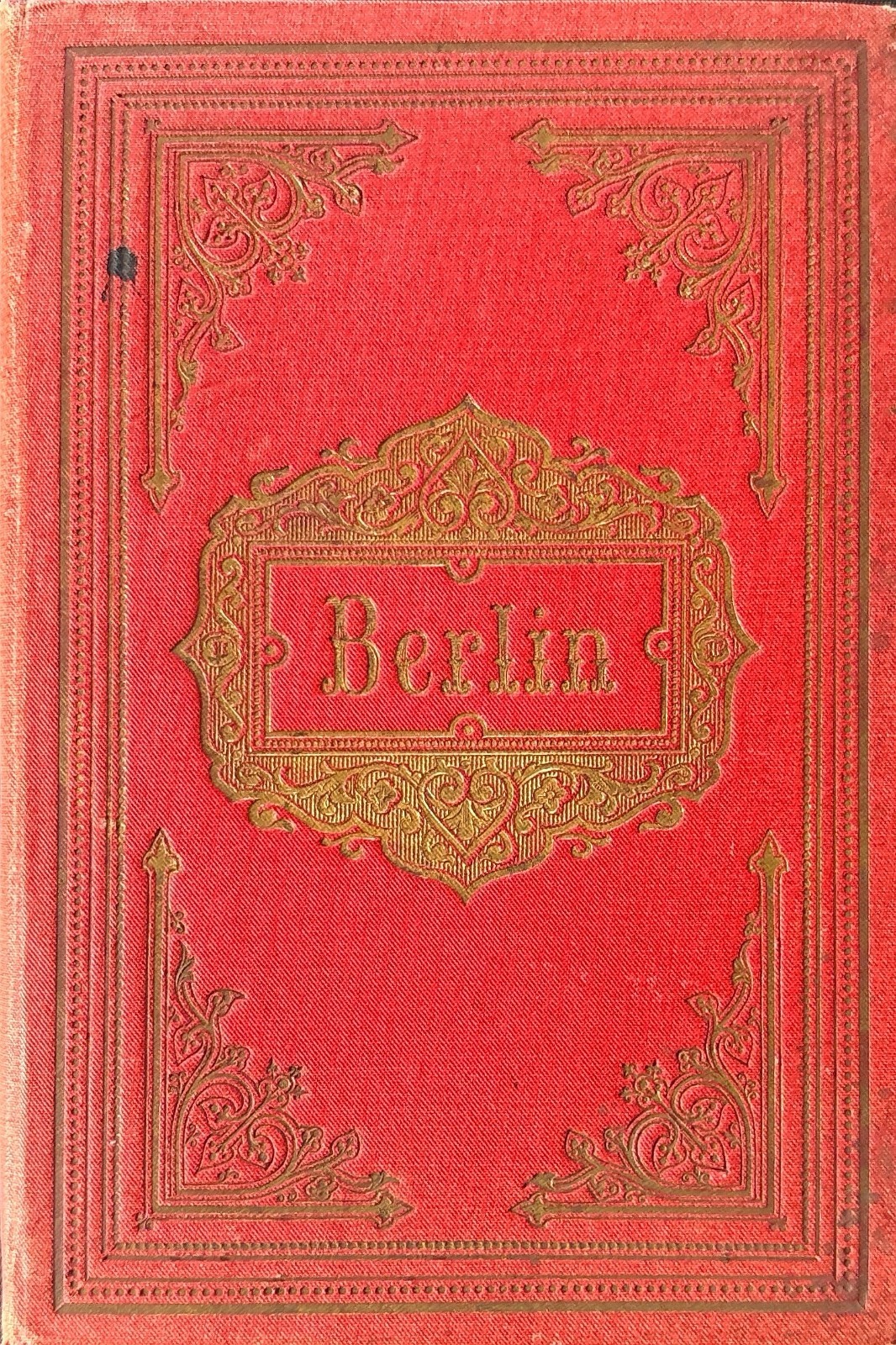 Vintage 1887 BERLIN Germany View Book Album Red Gold Embossed RARE Leporello