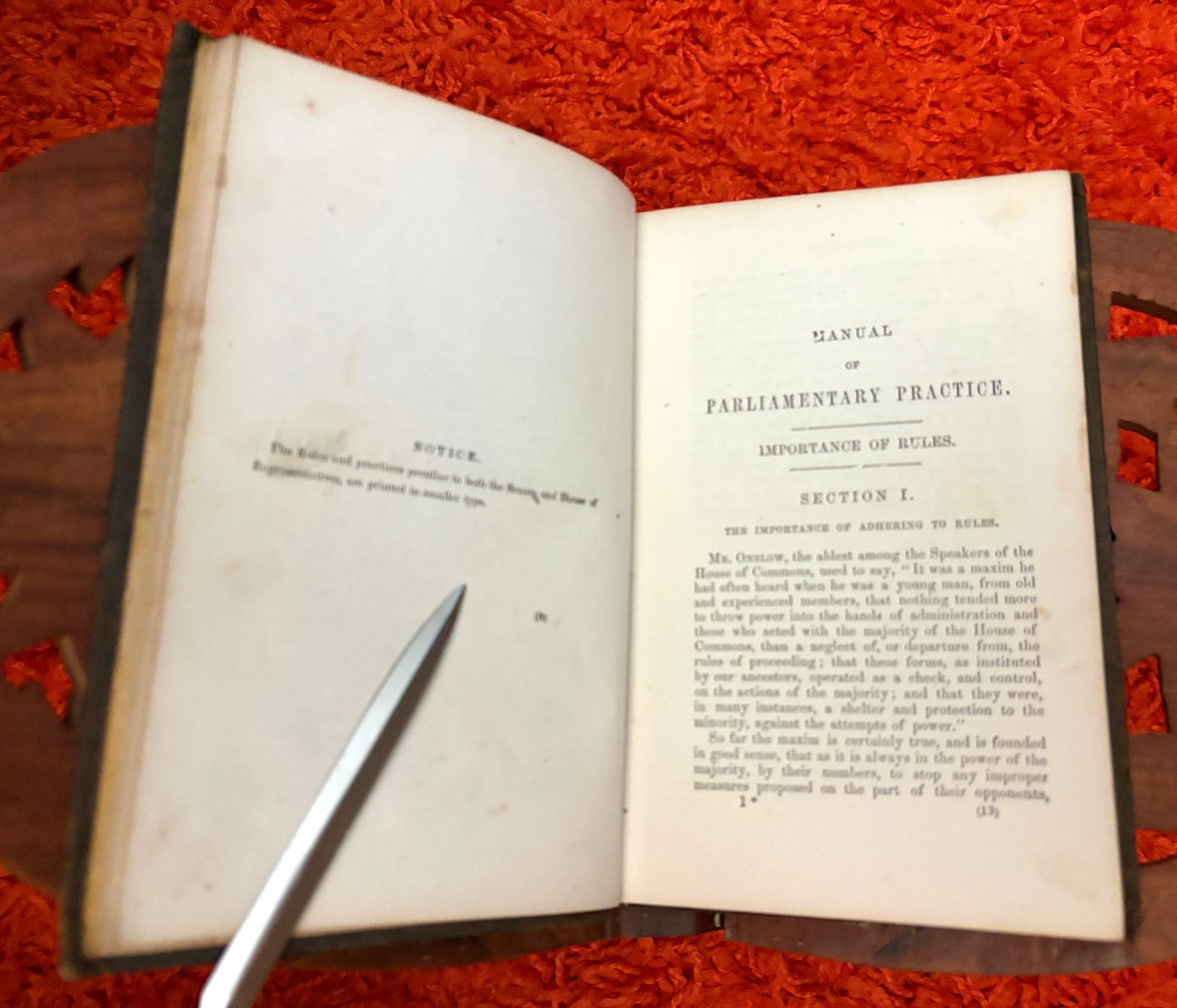 1856 THOMAS JEFFERSON „MANUAL OF PARLIAMENTARY PRACTICE“- CLARK, AUSTIN & SMITH