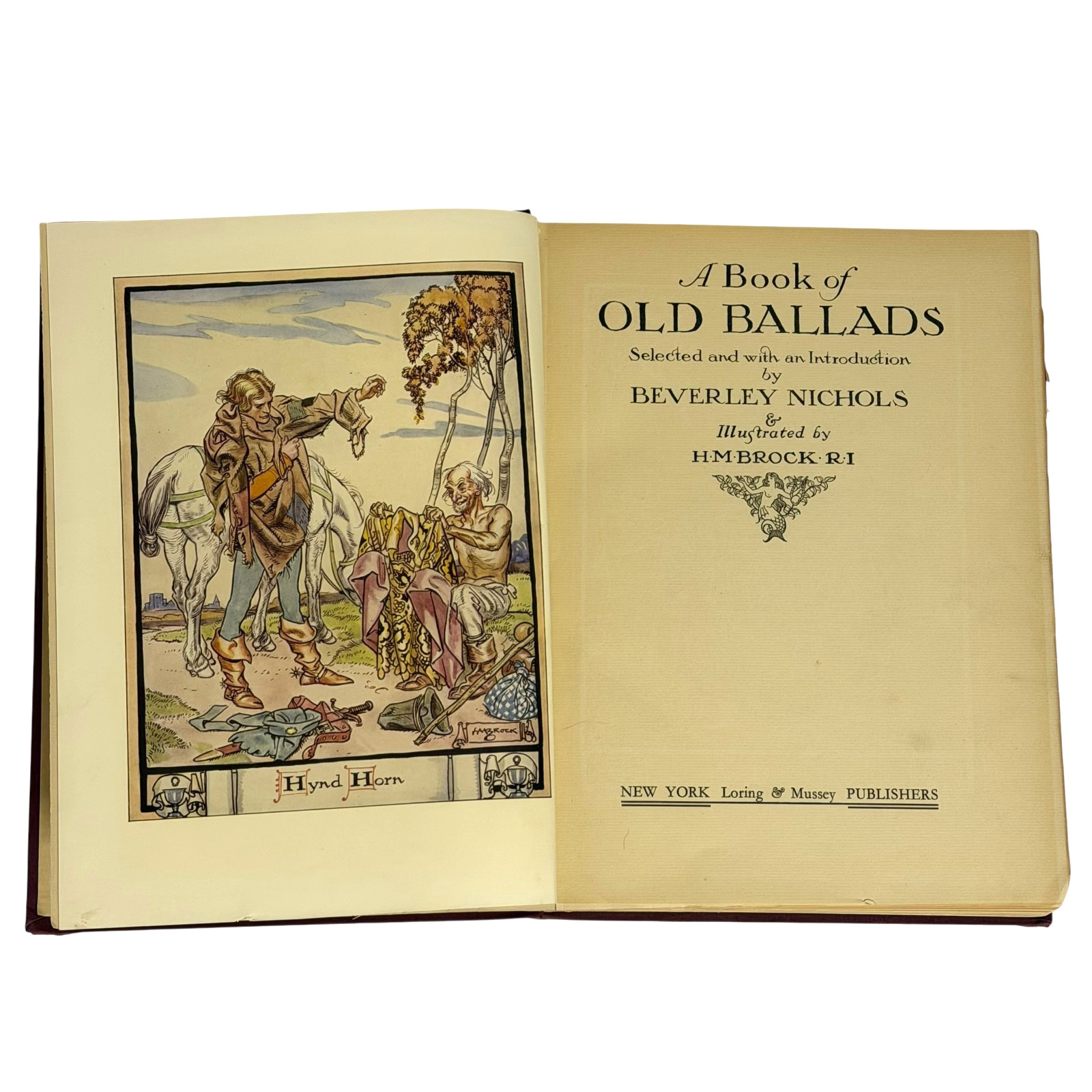 A Book Of Old Ballads 1934 Beverly Nichols HM Brock 16 Color Plates bv