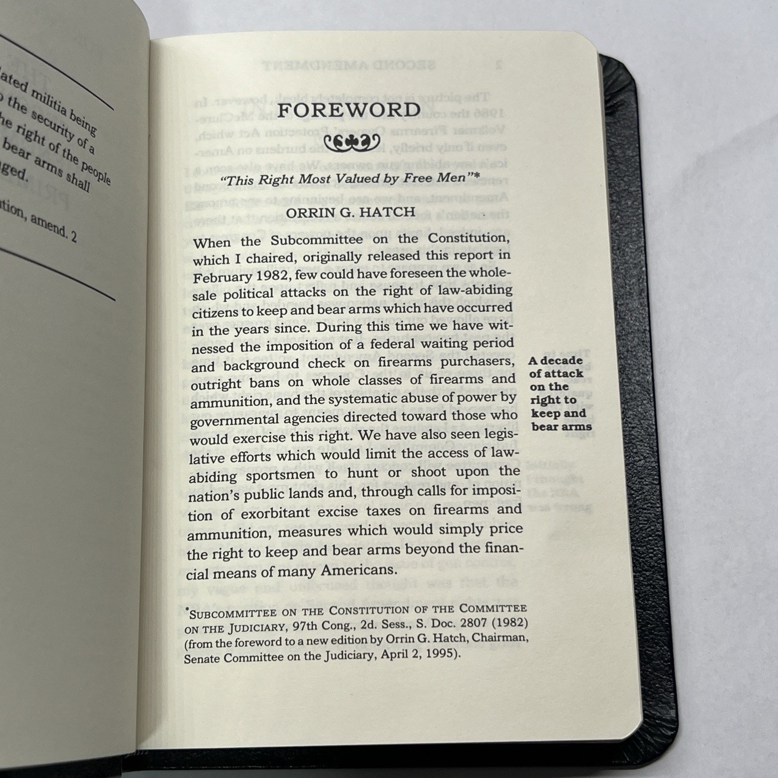 The Second Amendment Primer by Les Adams Leather Bound 1996