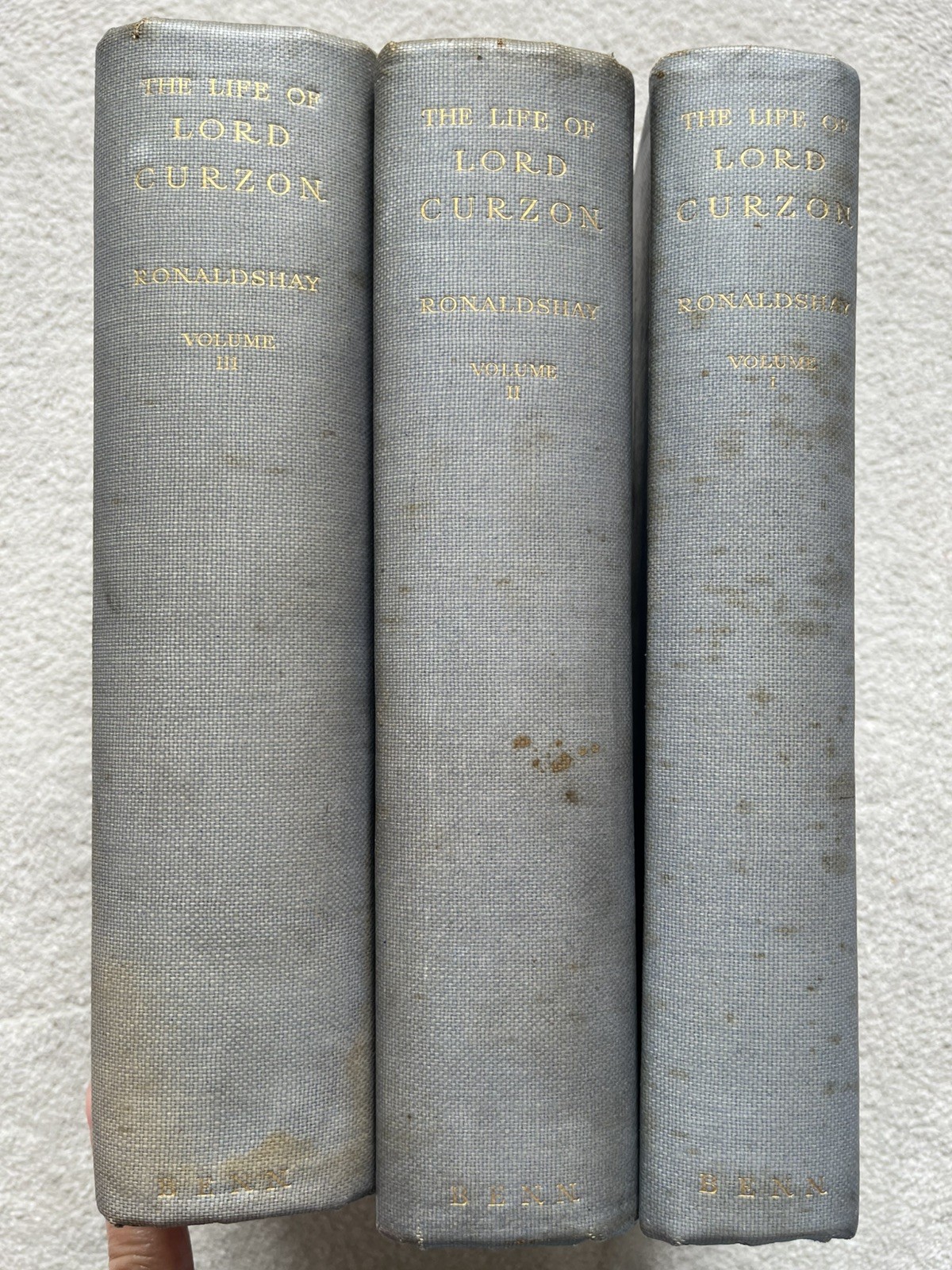 The Life of Lord Curzon by Earl of Ronaldshay, 3Volumes, First Edition 1928