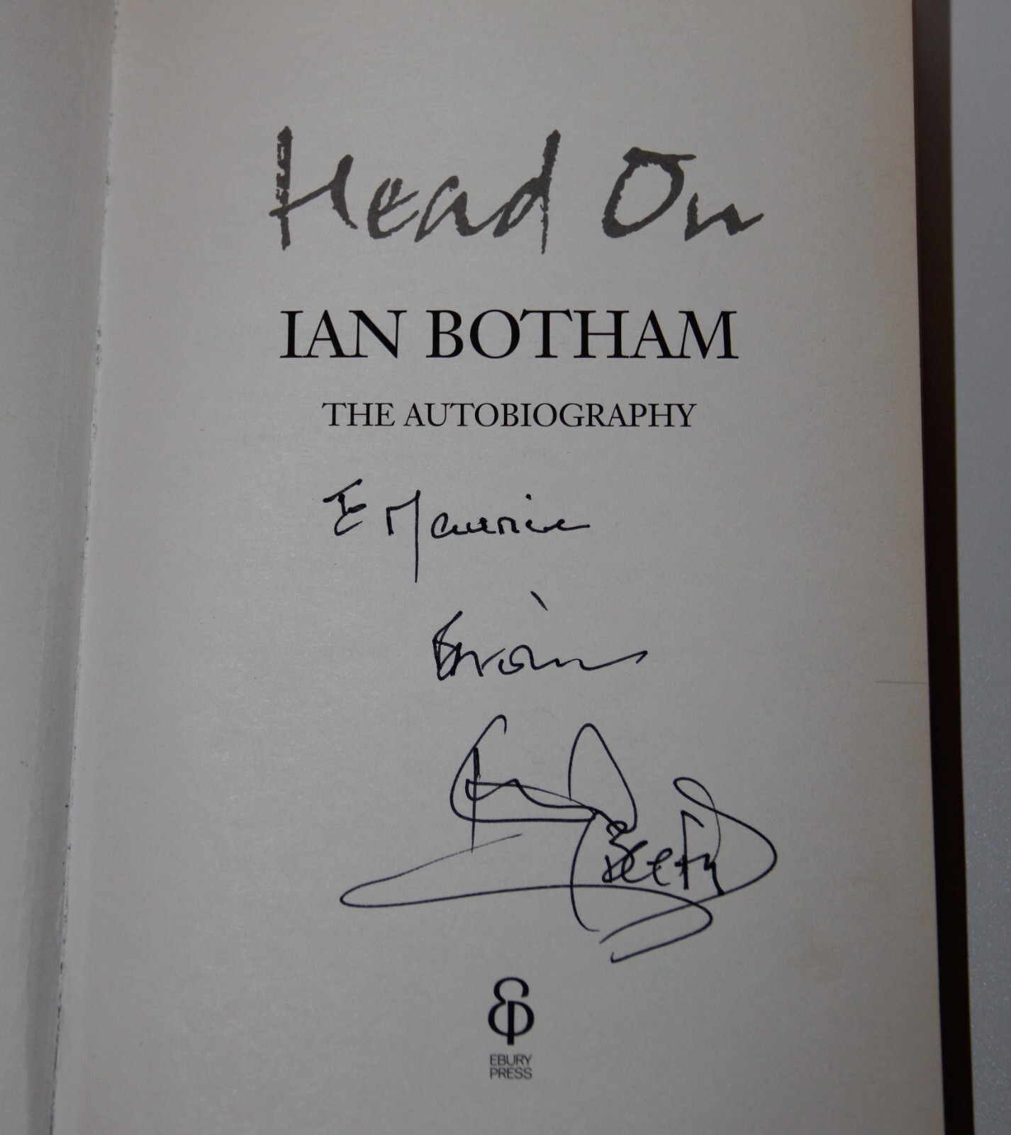 Ian Botham Signed Beefy First Edition 2007 Head On The Autobiography Cricket