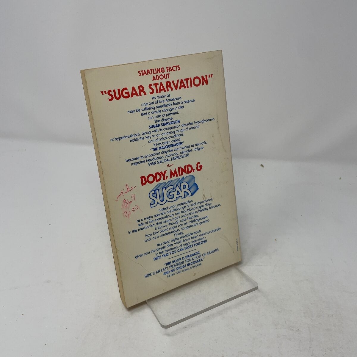 Body, Mind and Sugar by Abrahamson, E. M. PB First Edition Very Good 1983