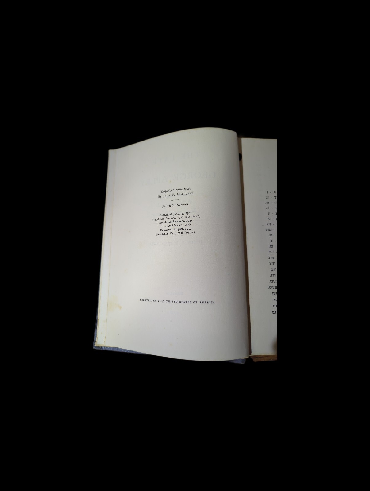 John P Marquand, The Late George Apley 1938 Pulitzer Winner, Little, Brown, & Co