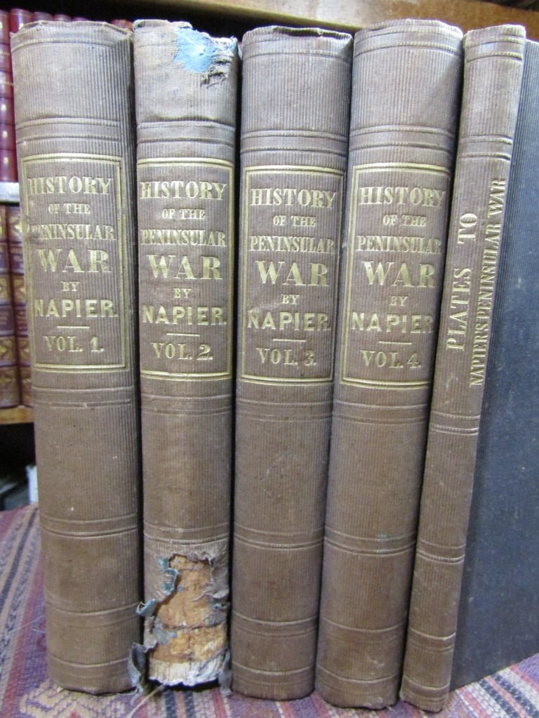 1842 Napier HISTORY OF THE WAR IN THE PENINSUA AND SOUTH FRANCE Rare 5 Vols MAPS