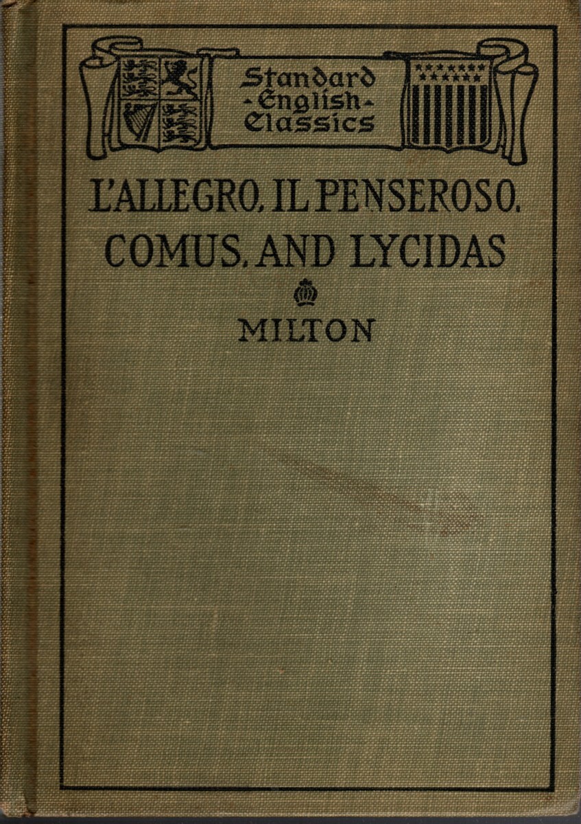 John Milton, L’ALLEGRO, IL PENSEROSO, COMUS, AND LYCIDAS, Antique Book, 1st Ed