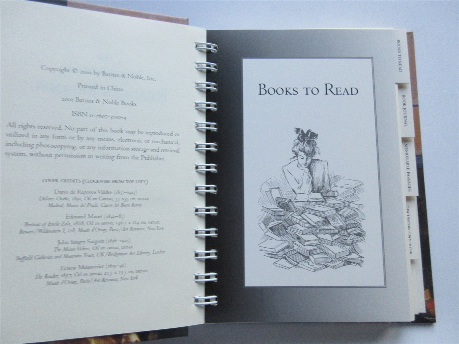 Reader’s Journal by Barnes & Noble (2001, Hidden Spiral Bound) new