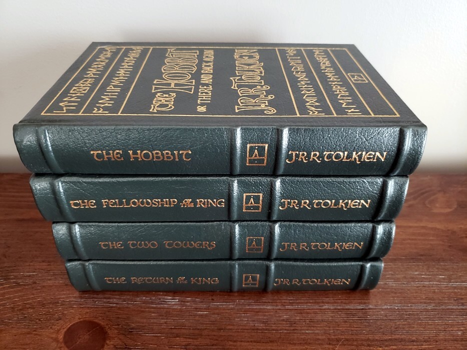 J.R.R. TOLKIEN LORD OF THE RINGS/THE HOBBIT Easton Press Leather Hardback 4 Set