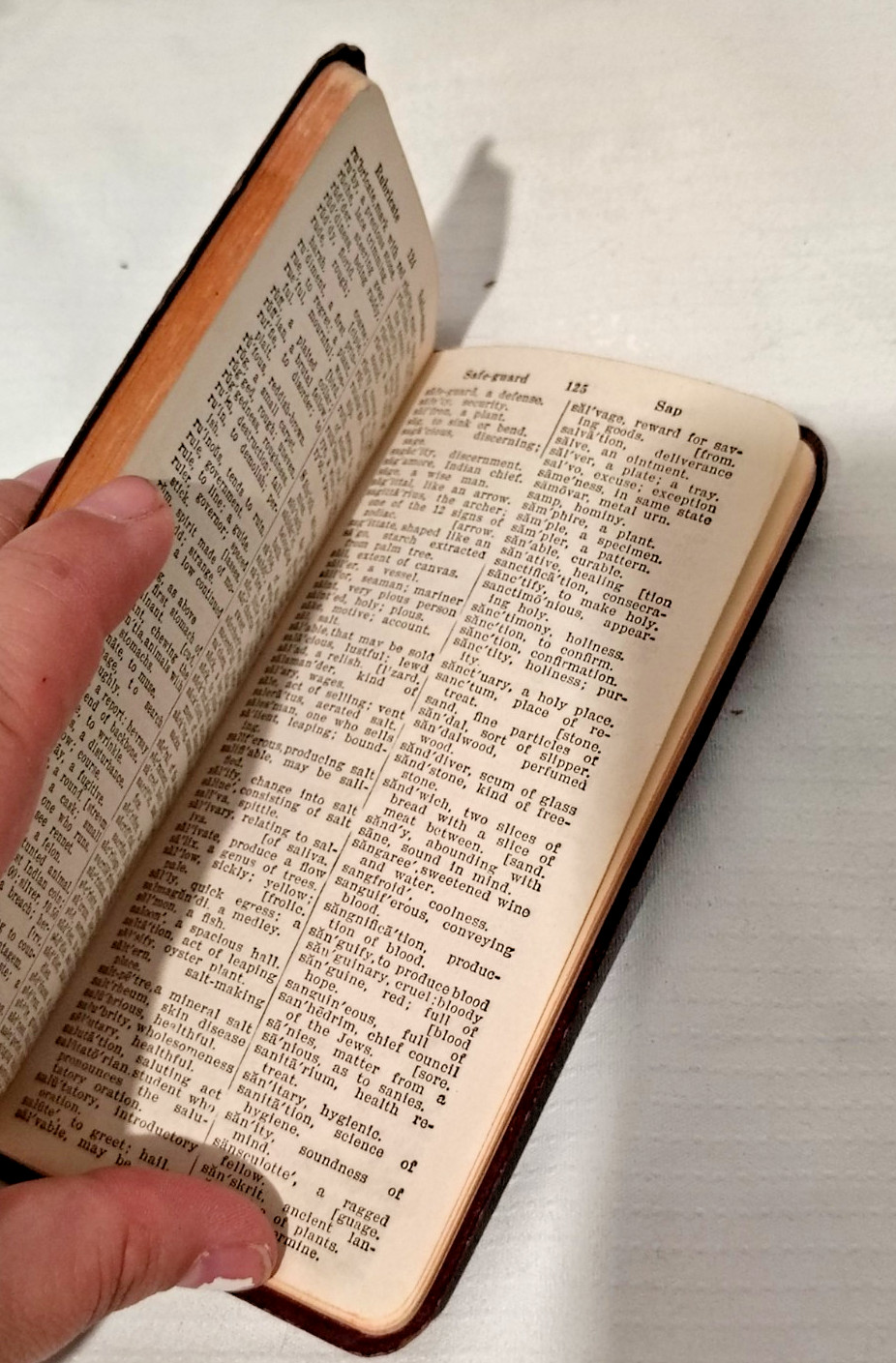 Webster dictionary, vest pocket mini, red, 5.5 inches by 2.5 inches