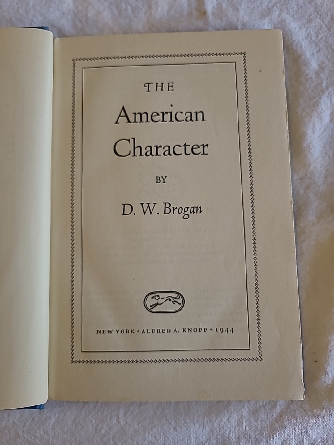 American Character by D. W. Brogan (1944, Hardcover)