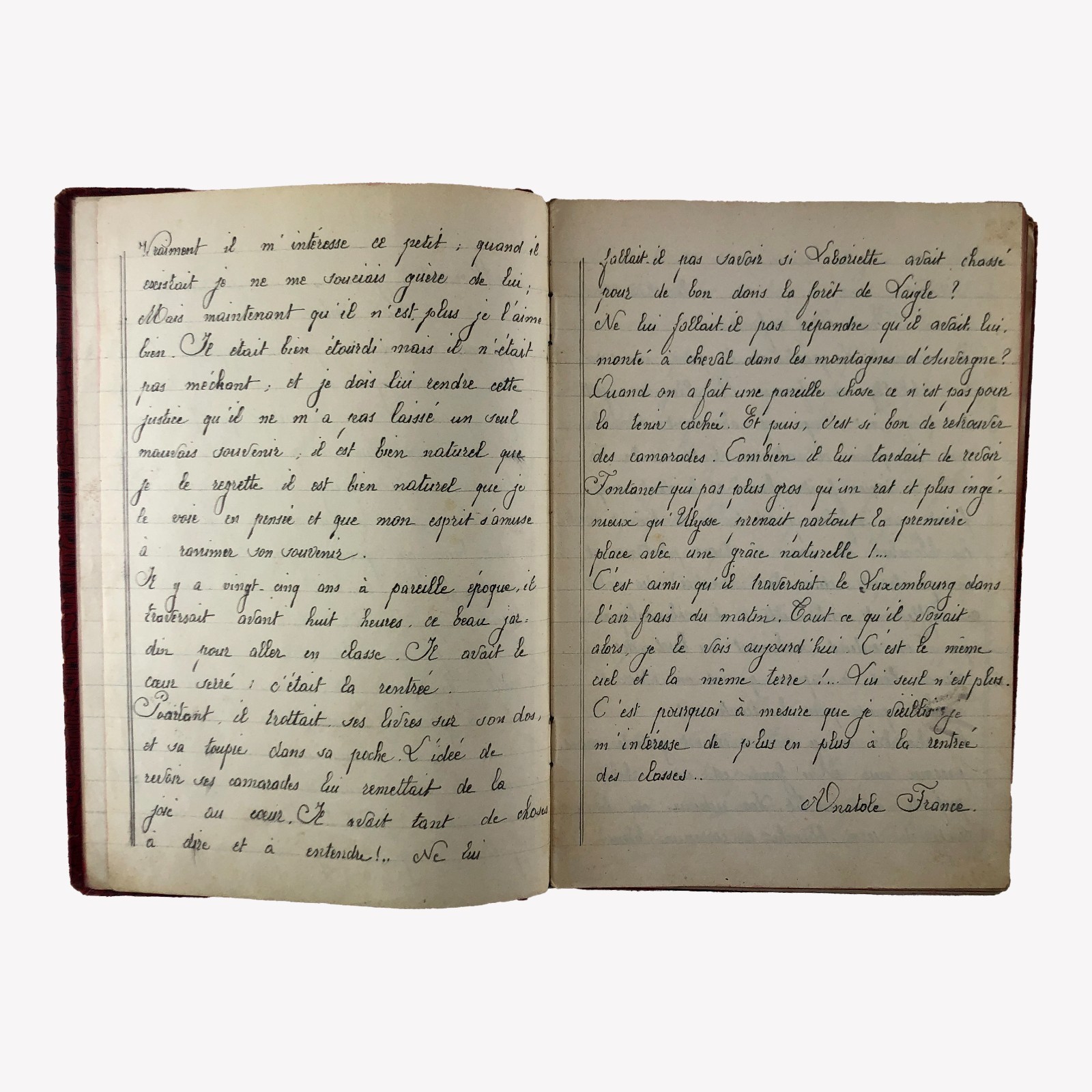 1931 French Literature Student Diary Manuscript Handwriting Book & Famous Poems
