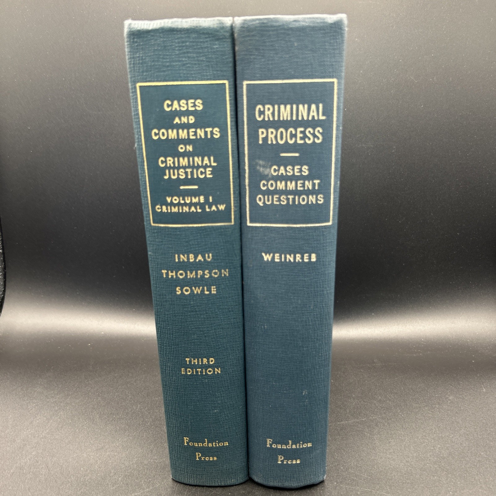 Vintage Police Officer Study Lot 2 Blue Gold Gilt Criminal Law Books History