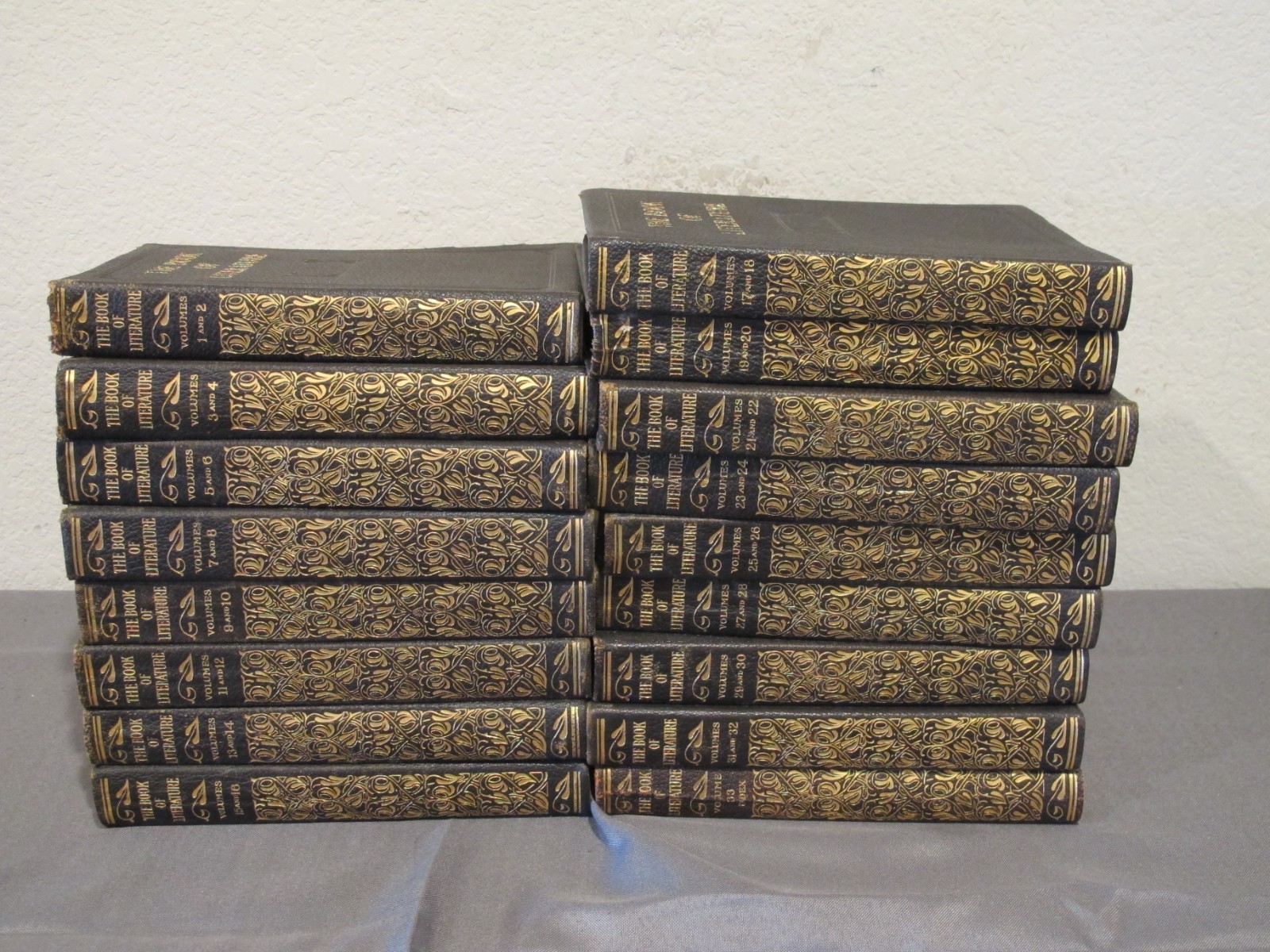 The Grolier Society The Book of Literature Vol 1-33 Complete Gold Leaf 1922
