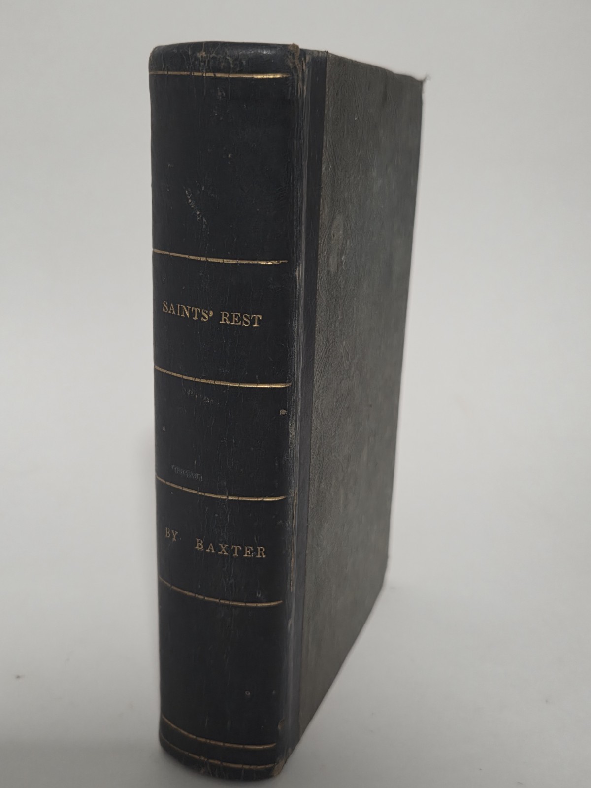 1840s Leather Book SAINTS EVERLASTING REST Richard Baxter Puritan Antique 1842