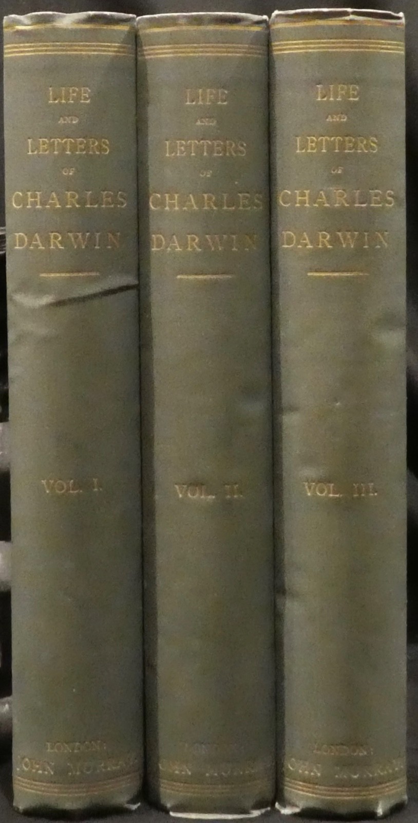 Darwin, Francis (Edited By). The Life and Letters of Charles Darwin. 3 Vols.