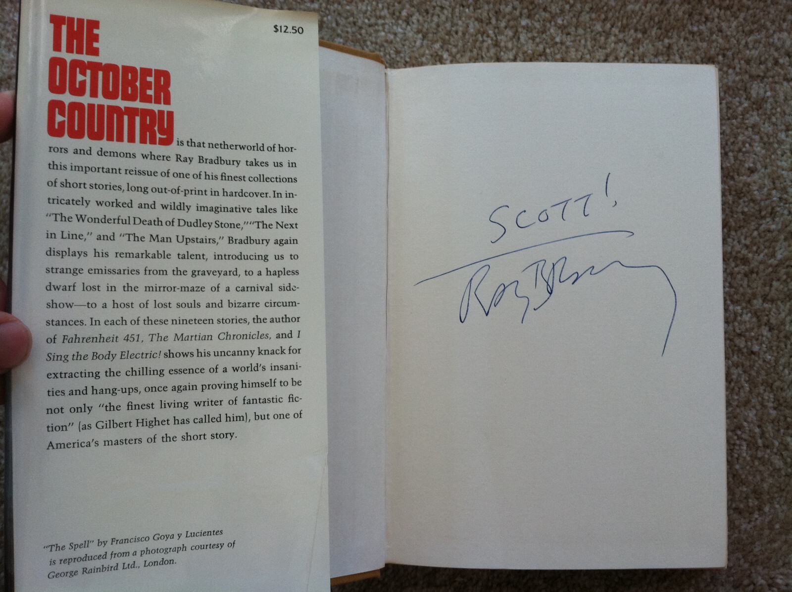 THE OCTOBER COUNTRY – RAY BRADBURY – RARE Knopf Hardcover 1st Edition – SIGNED!