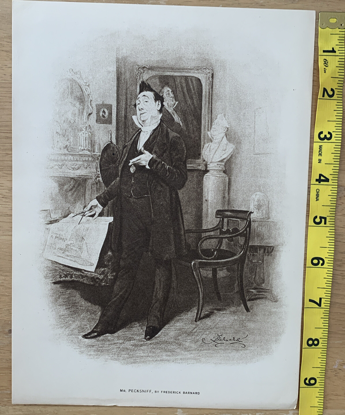 “Mr Pecksniff” By Frederick Barnard Mentor Gravures December 1914 Print