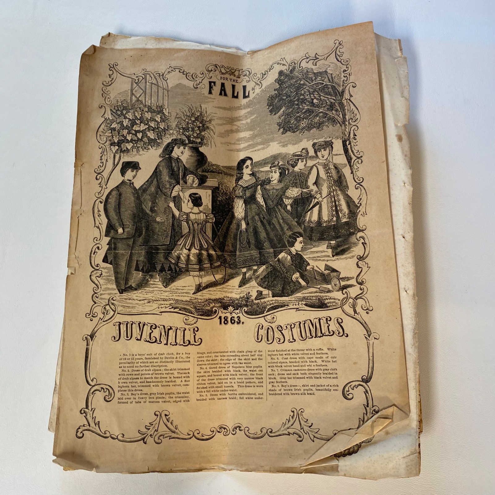 ANTIQUE 1873-19876 M.M.E DEMOREST’S Fall 1863 Magazine