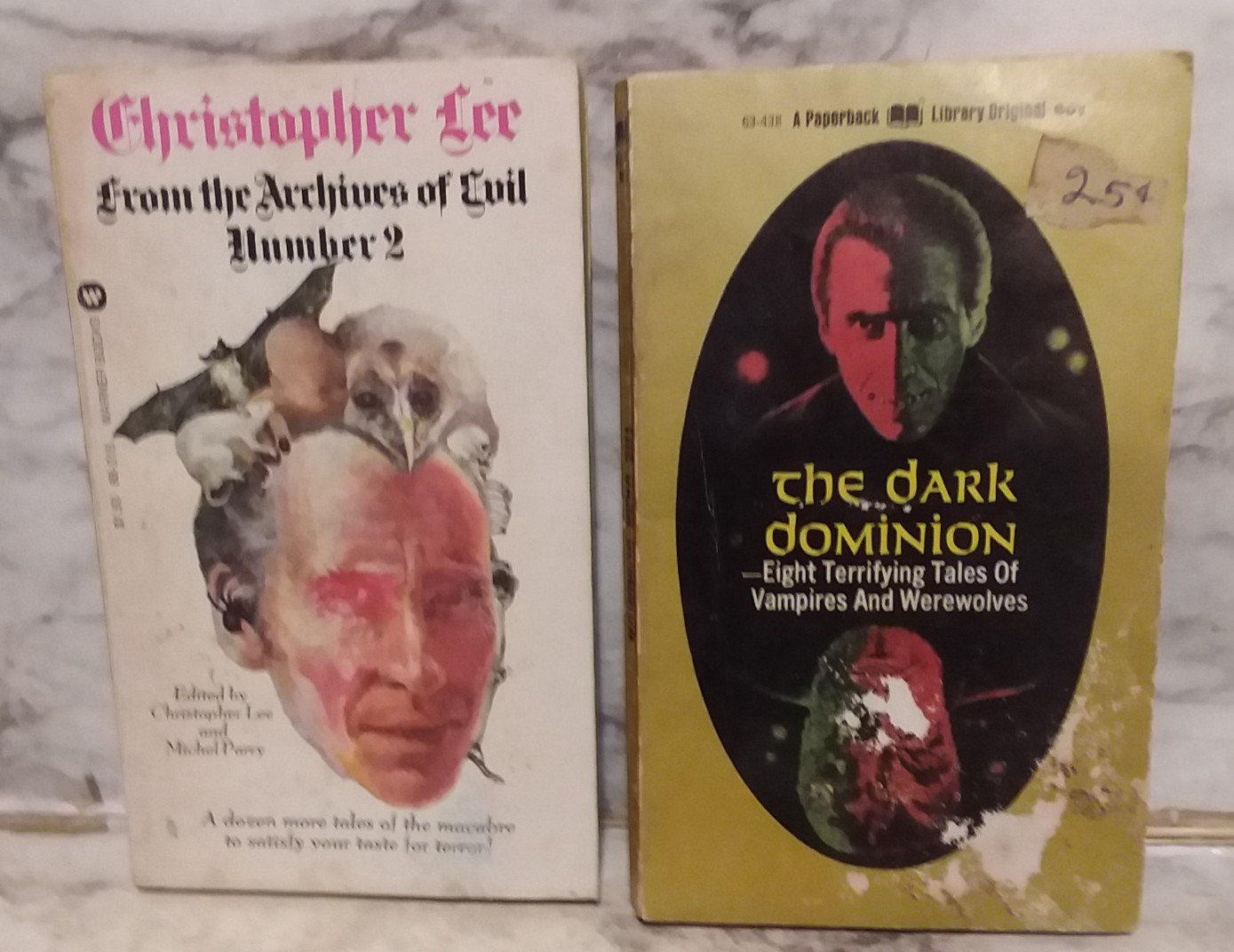 2 Vntg Horror Paperbacks – Christopher Lee Archives Evil #2 & Dark Dominion