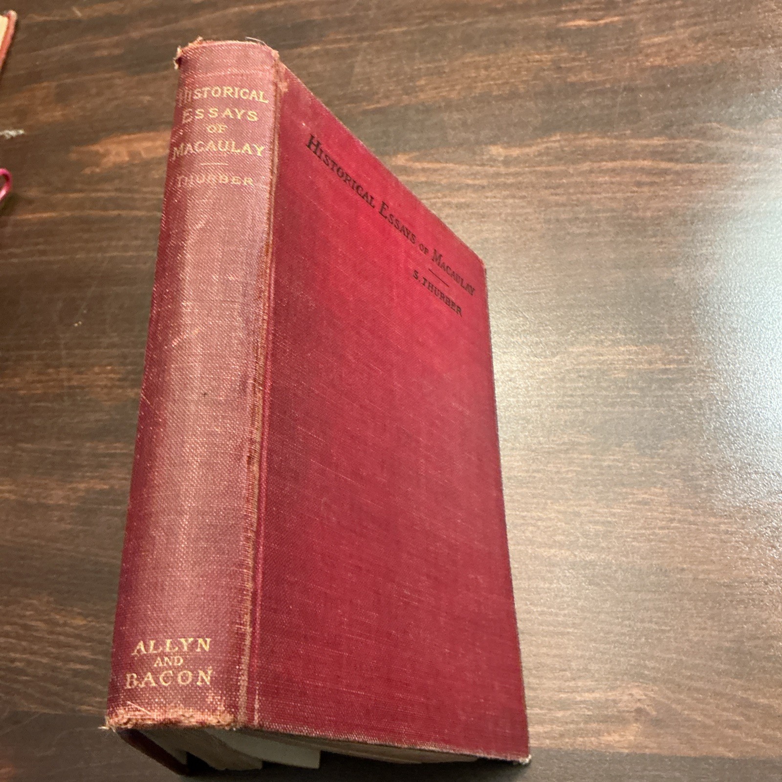 Vintage?HC Book??Select Essays of Macaulay S. Thurber 1892 Boston Allyn & Bacon