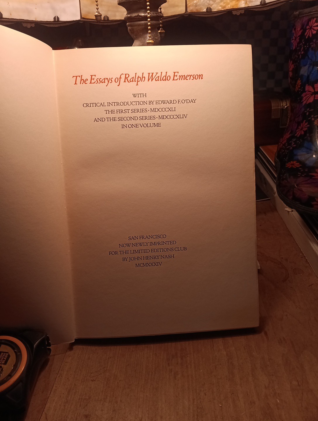 1934 Essays Of Ralph Waldo Emerson With Critical Intro. ByEdward O’Day Limited