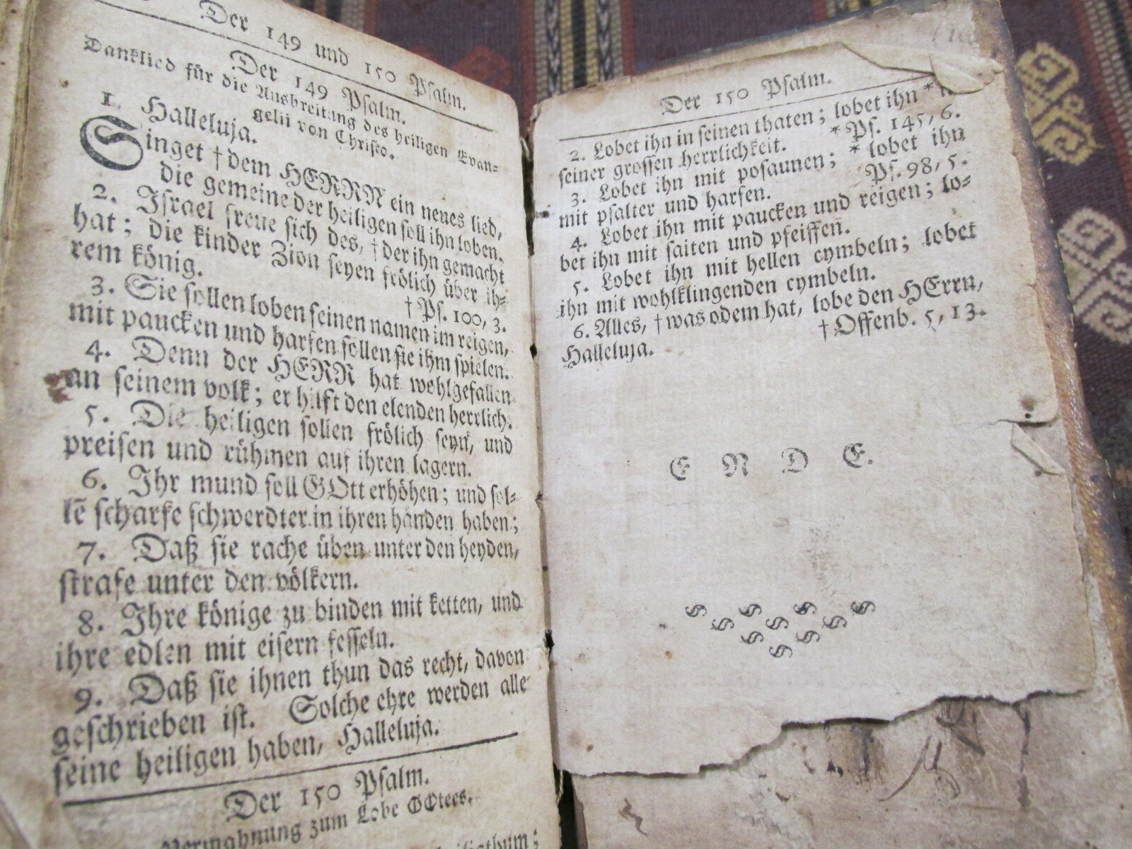 1784 Germantown, Pennsylvania DER PSALTER Psalms Wooden Boards Rare Leather Book